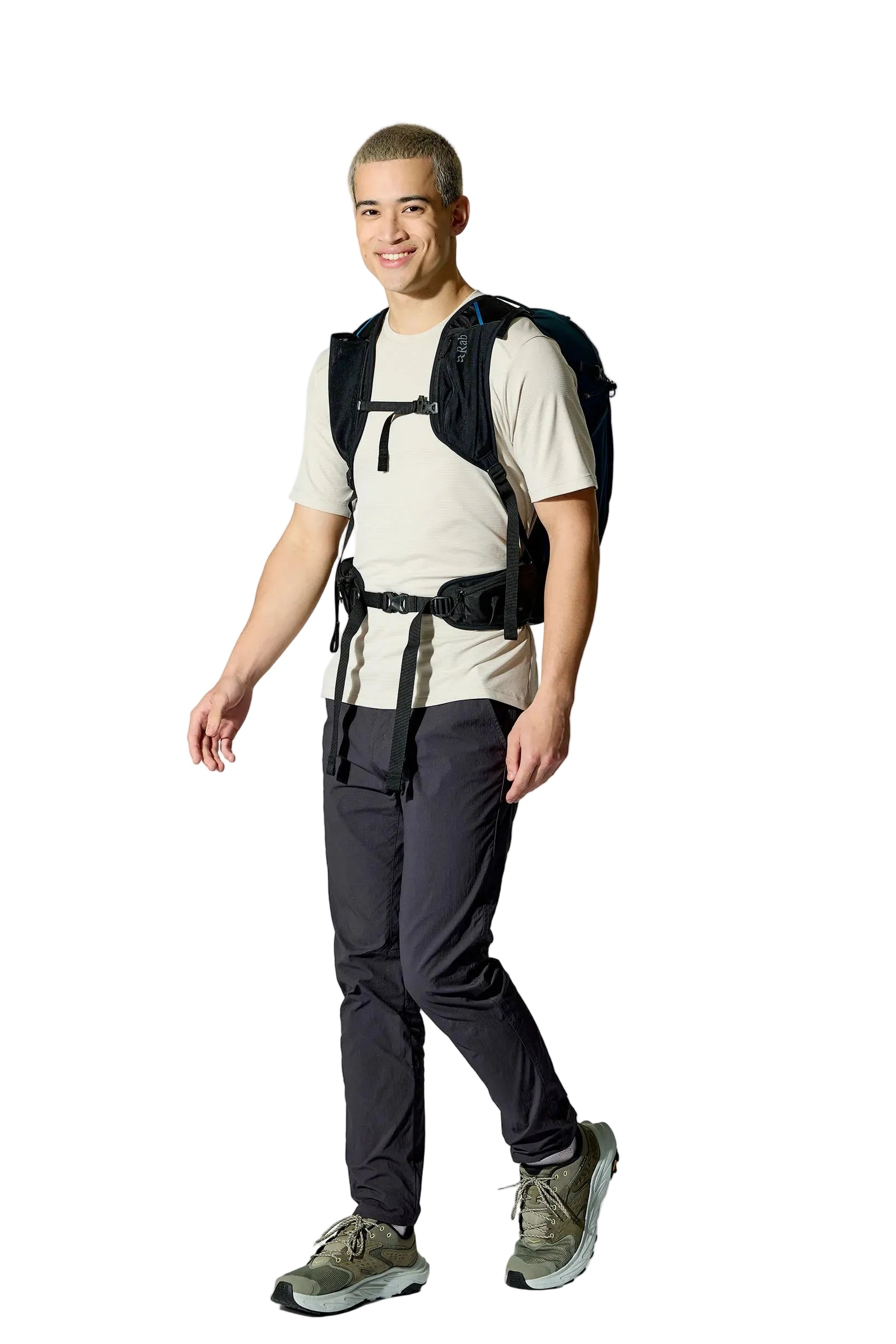 Rab Airox 24L Day Pack in Tempest Blue - On Model Side View
