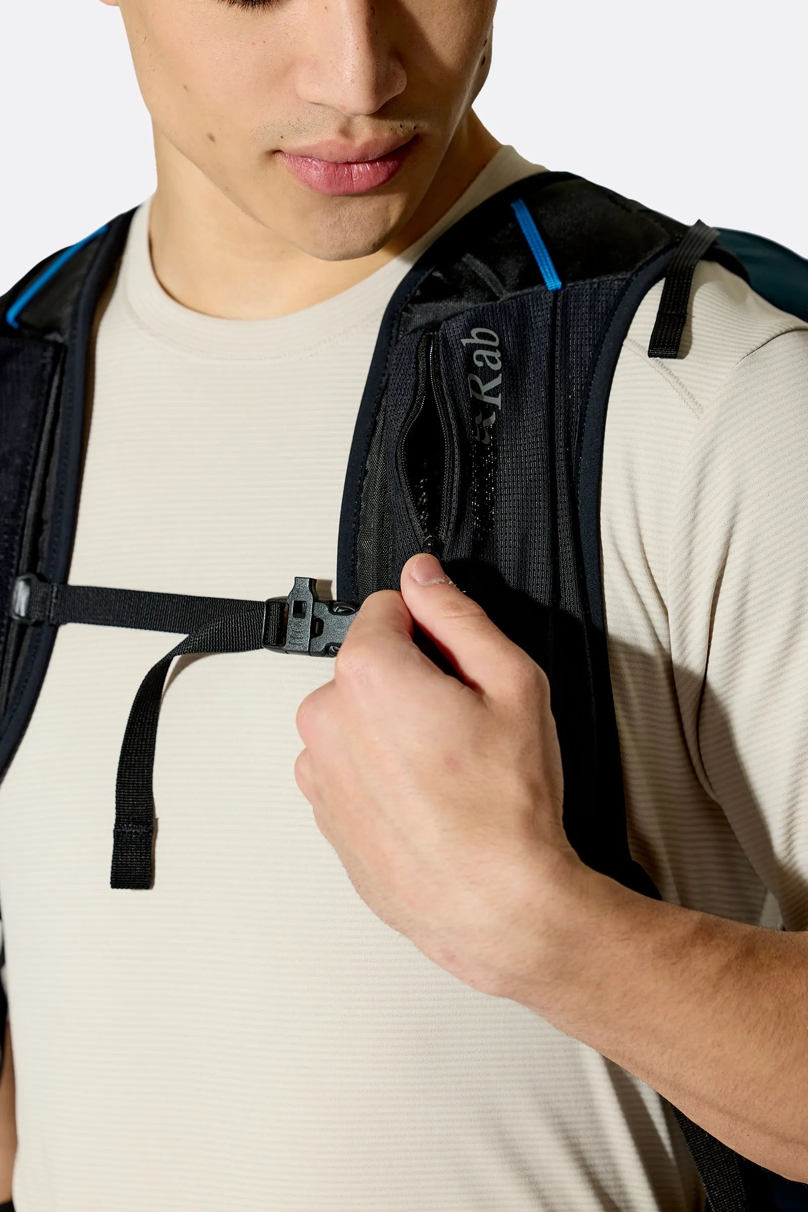 Rab Airox 24L Day Pack in Tempest Blue - Soft Flask Pocket Detail