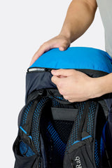Rab Airox 30 Day Pack in Maya Blue/Black - Back View On Model 6