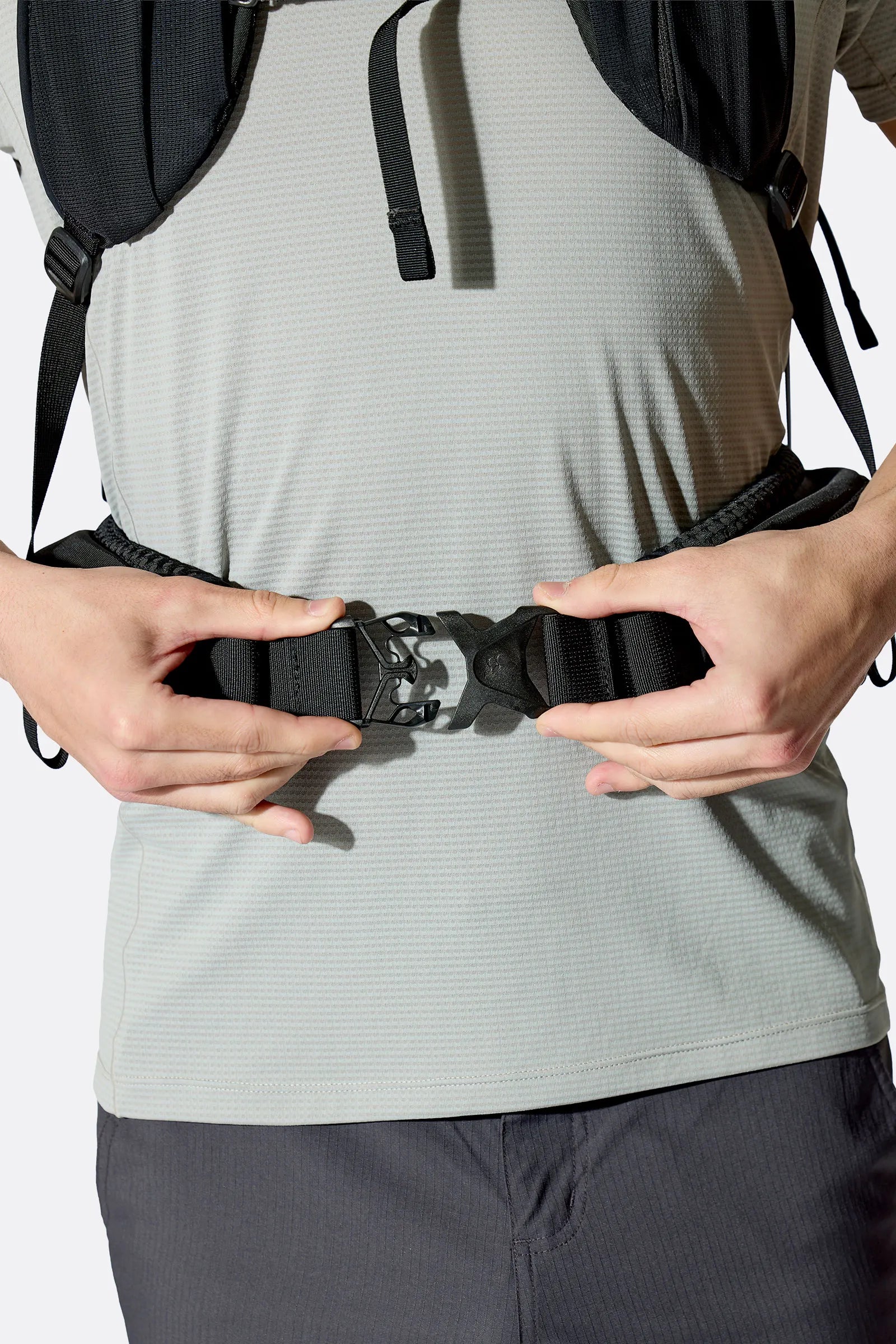 Rab Airox 30 Day Pack in Maya Blue/Black - Front View On Model 2