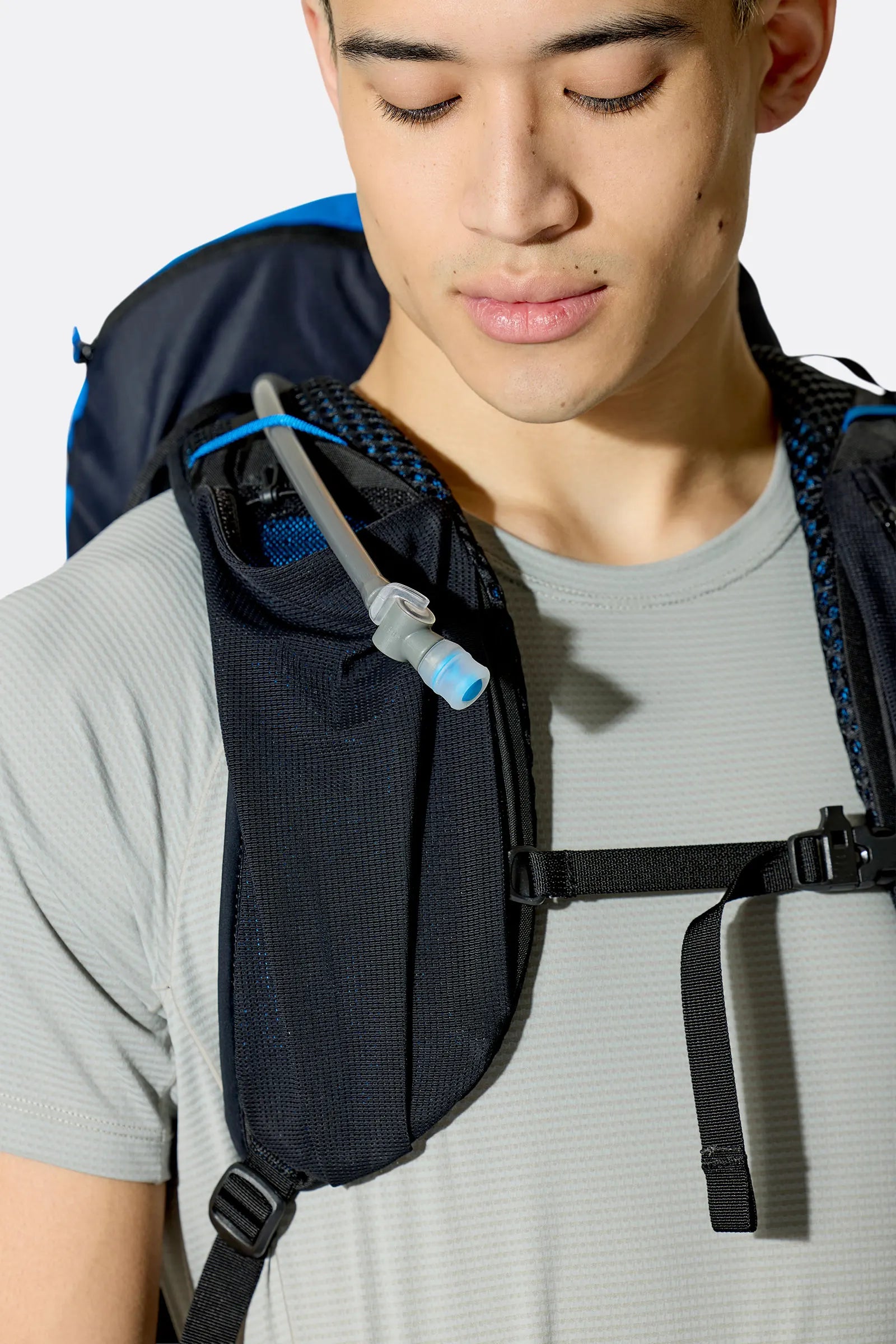 Rab Airox 30 Day Pack in Maya Blue/Black - Front View On Model