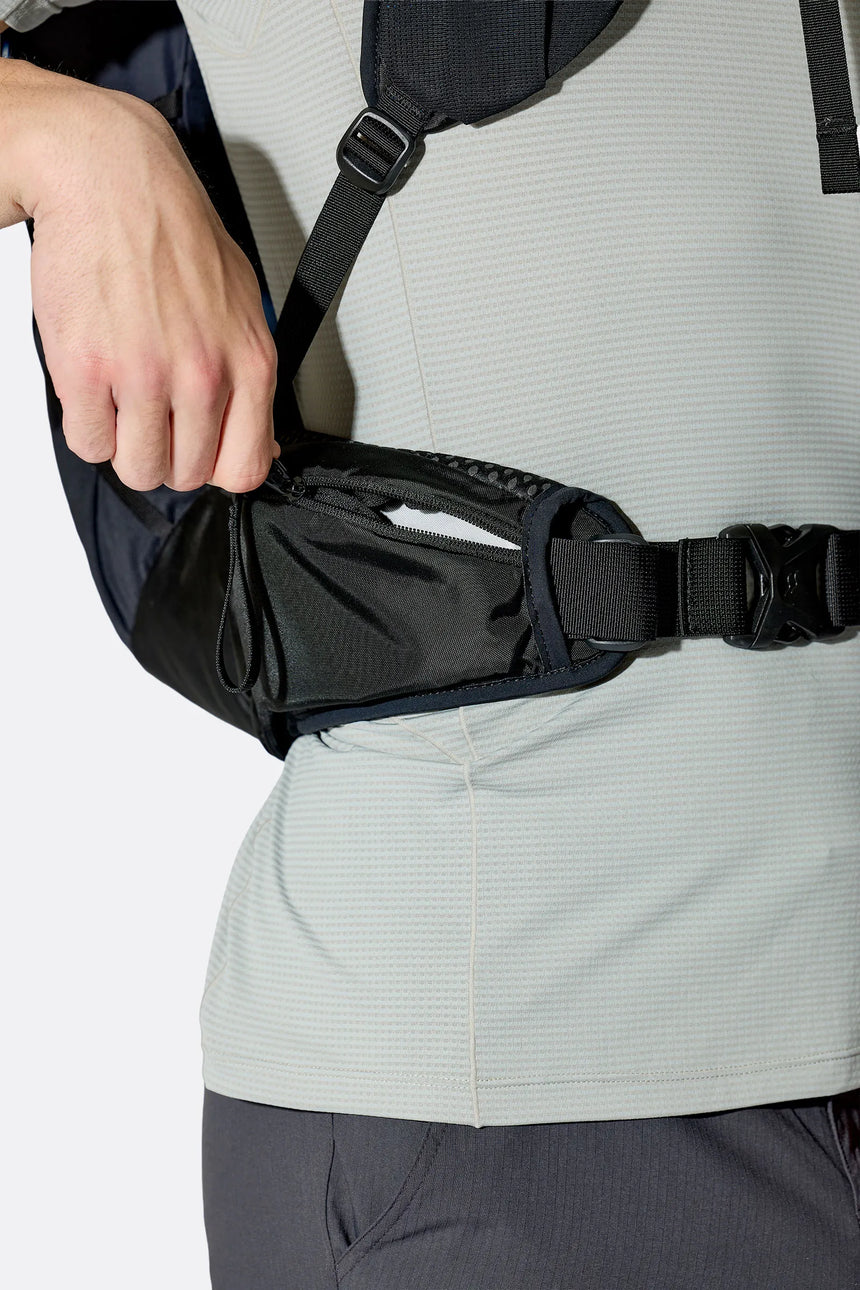 Rab Airox 30 Day Pack in Maya Blue/Black - Side View On Model 3