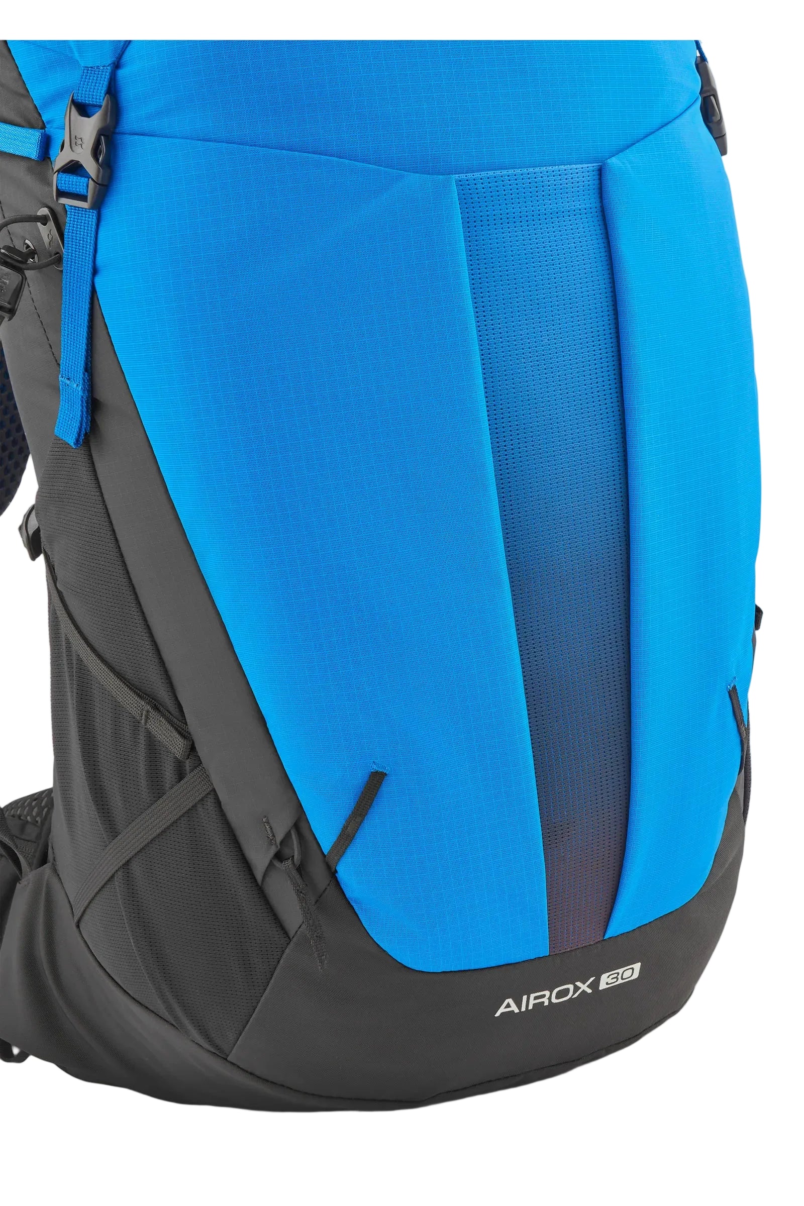 Rab Airox 30 Day Pack in Maya Blue/Black - Side Pocket Detail