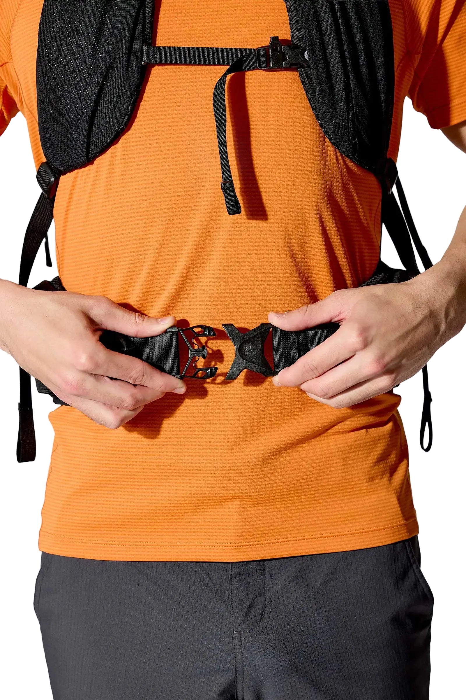 Rab Airox 36L Day Pack in Black - Chest Strap Detail