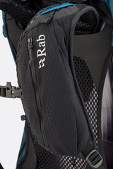 Rab Airox 36L Day Pack in Tempest Blue - Rab Logo Detail