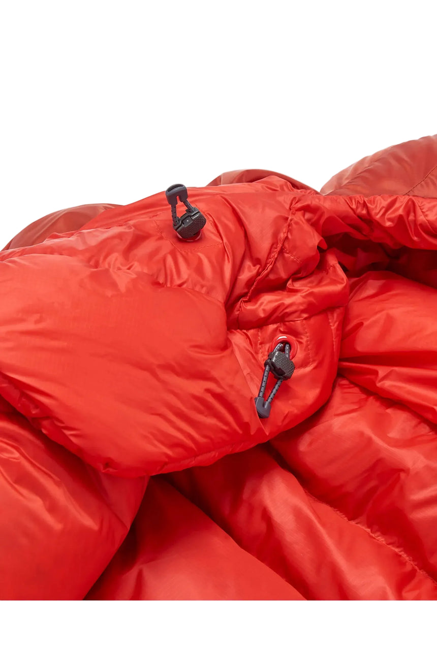 Rab Alpine Down Sleeping Bag (-6°C/21F) in Dark Horizon/Tuscan Red - zip pull and stash pocket detail