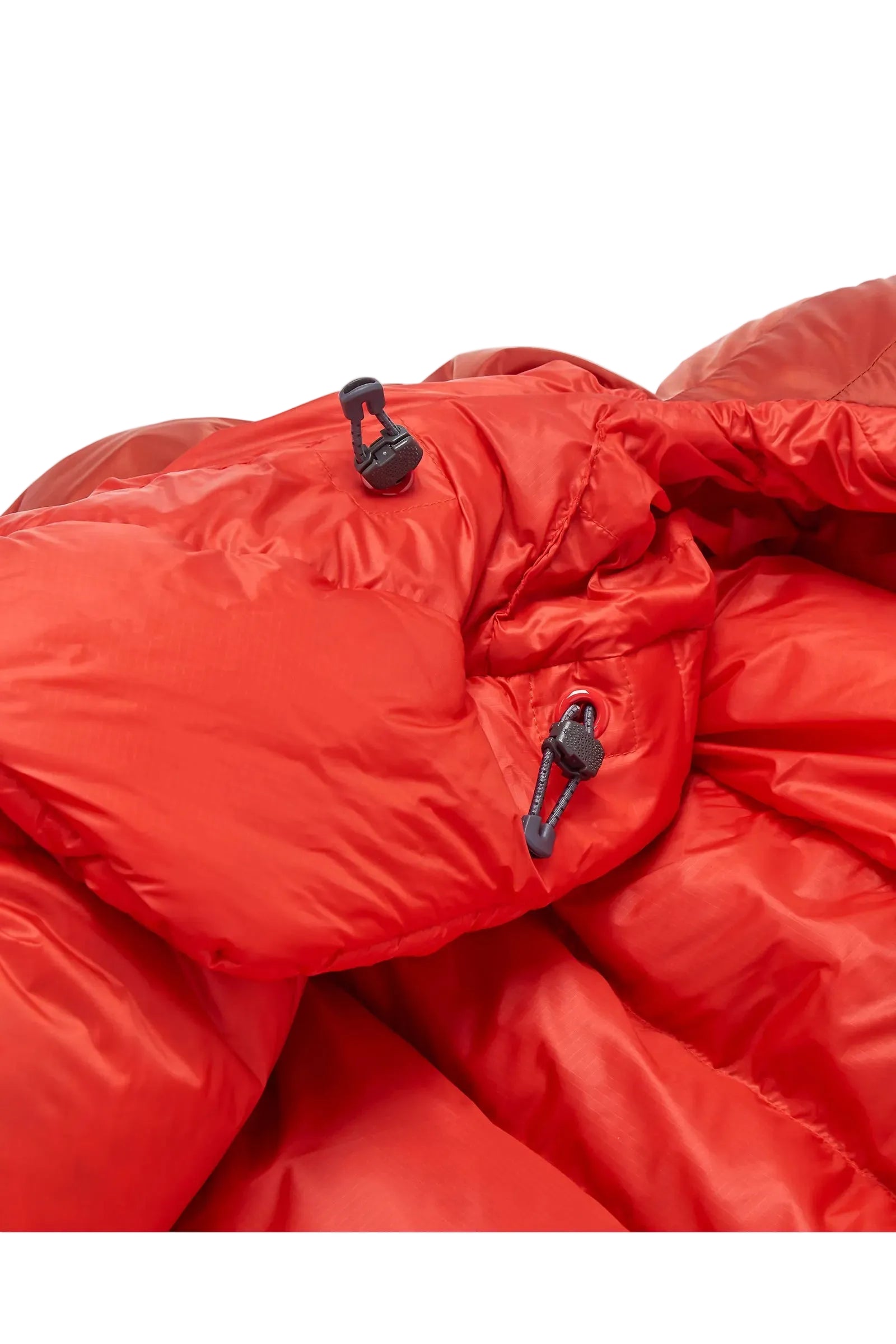 Rab Alpine Down Sleeping Bag (-18°C/0F) in Dark Horizon/Tuscan Red - Hood and Collar Detail