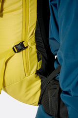 Rab Ascendor 35L Mountain Pack in Dark Pollen - Compression Strap Detail
