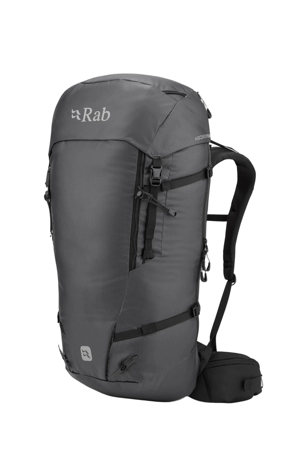 Rab Ascendor 45L Mountain Pack in Black - Front View
