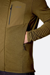 Rab Men's Ascendor Light Hoody in Oak - worn, detail 3