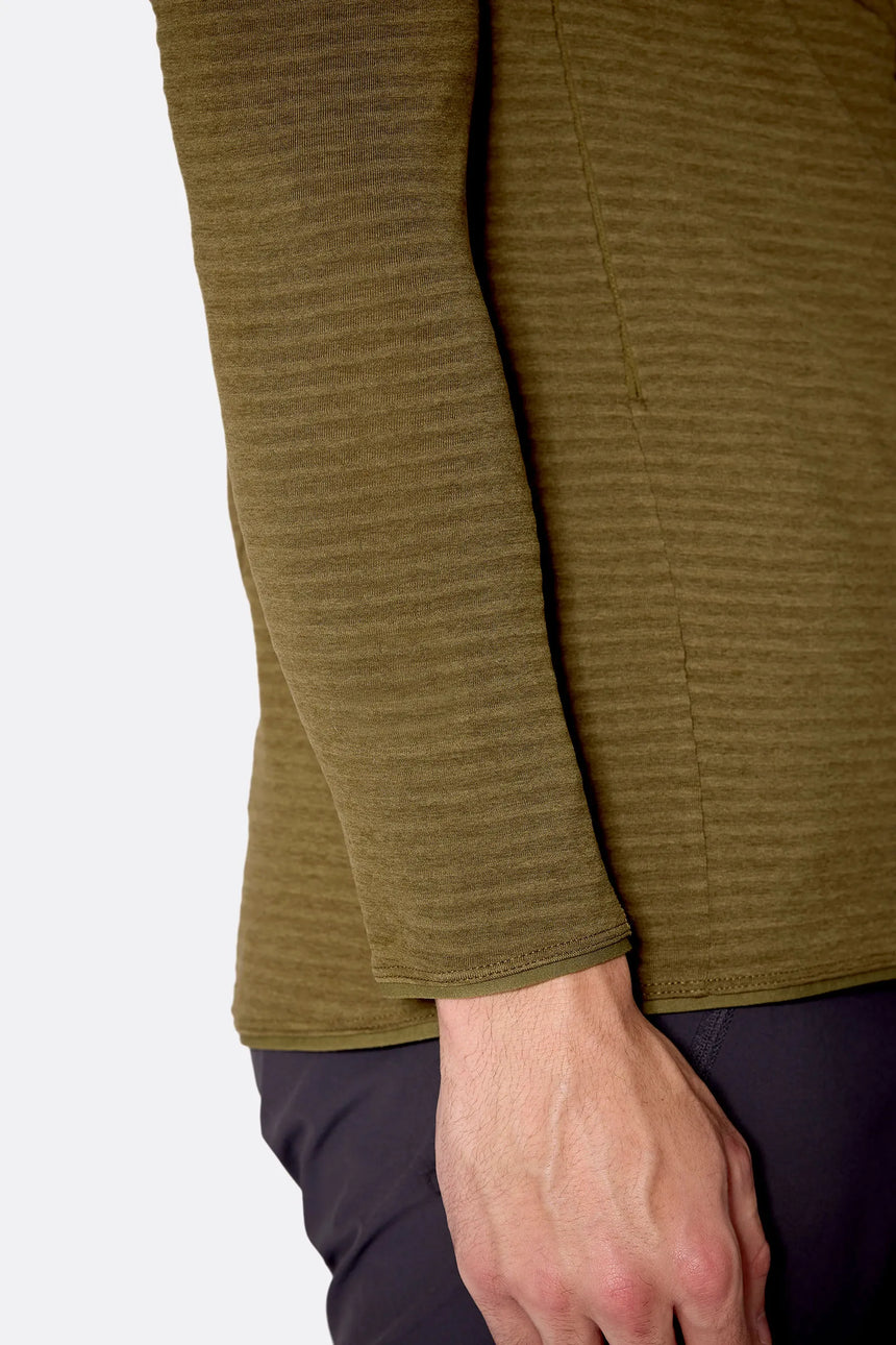 Rab Men's Ascendor Light Hoody in Oak - worn, detail 5