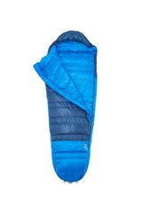 Rab Ascent Down Sleeping Bag (0°C/32F) in Tempest Blue/Maya Blue - Hood Detail
