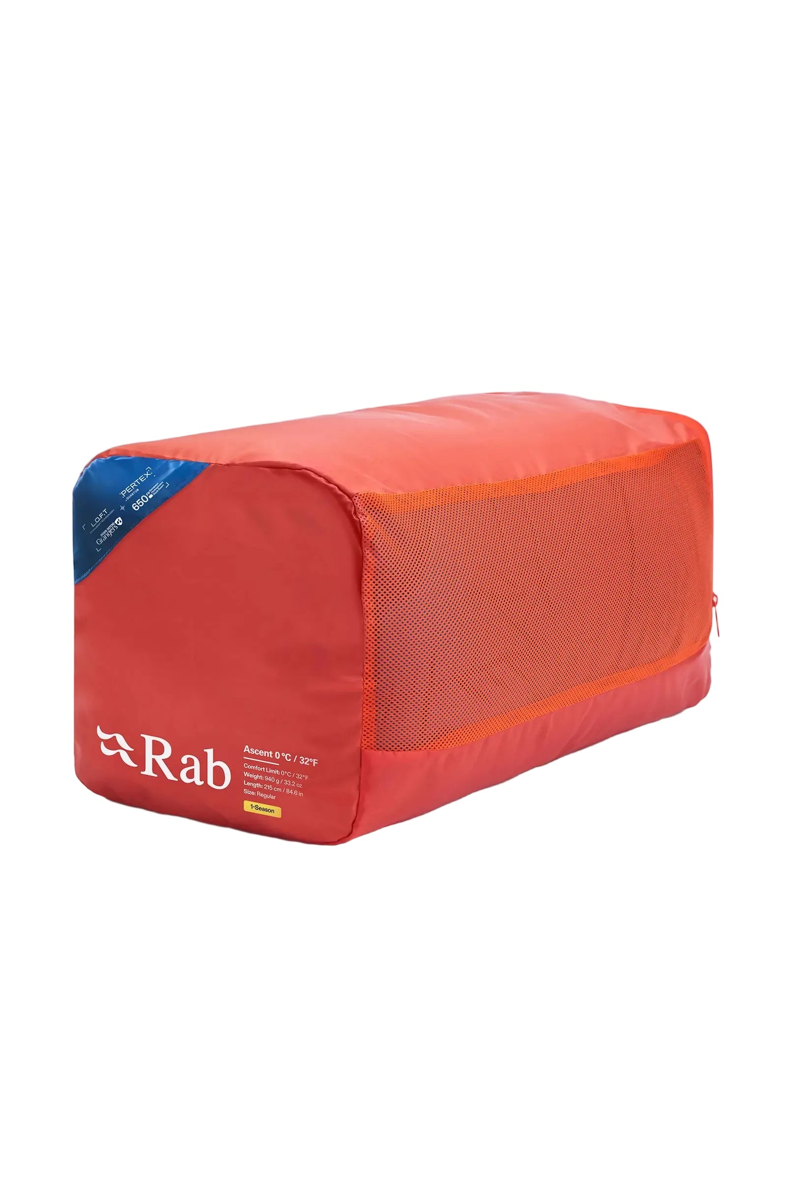 Rab Ascent Down Sleeping Bag (0°C/32F) in Tempest Blue/Maya Blue - Stuff Sack