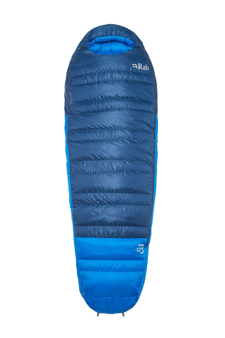 Rab Ascent Down Sleeping Bag (-12°C/10F) in Tempest Blue/Maya Blue - Front
