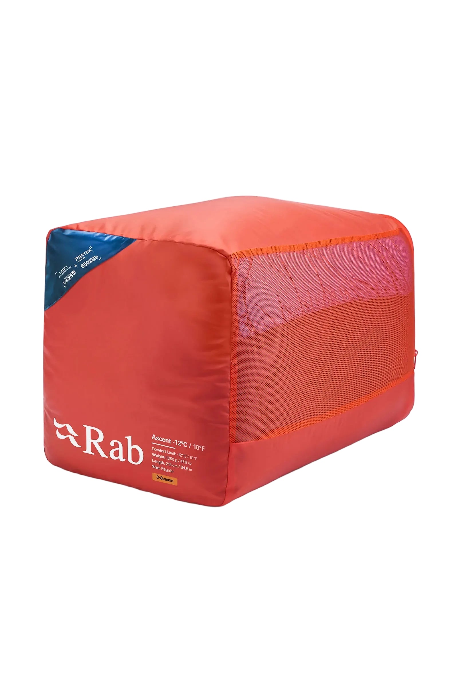 Rab Ascent Down Sleeping Bag (-12°C/10F) in Tempest Blue/Maya Blue - Stuff Sack