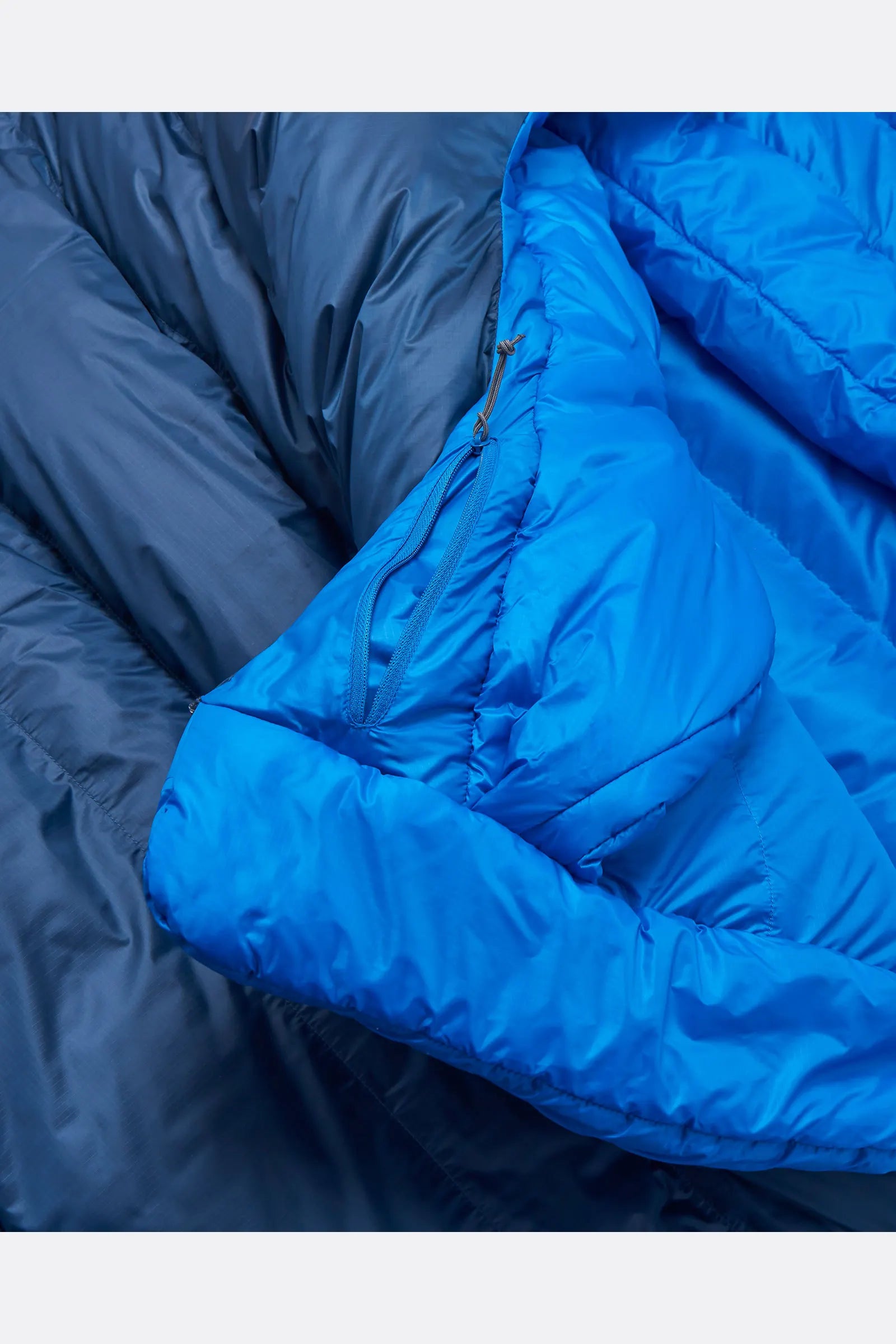 Rab Ascent Down Sleeping Bag (-24°C/-11F) in Tempest Blue/Maya Blue - Footbox Detail
