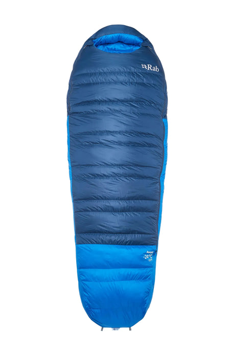 Rab Ascent Down Sleeping Bag (-24°C/-11F) in Tempest Blue/Maya Blue - Front