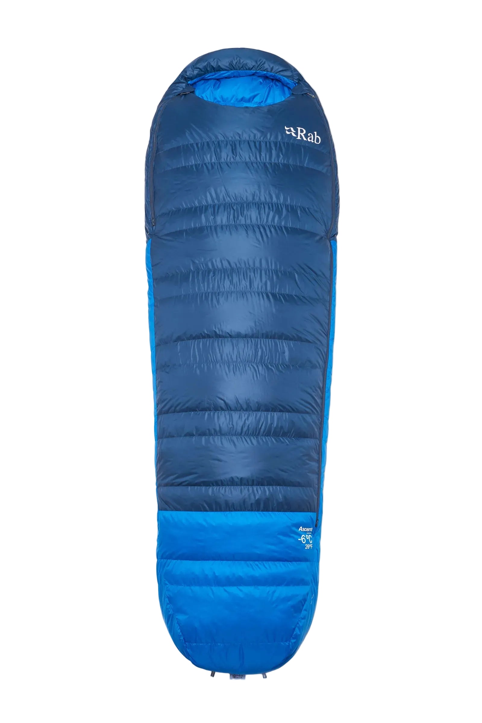 Rab Ascent Down Sleeping Bag (-6°C/21F) in Tempest Blue/Maya Blue - Front