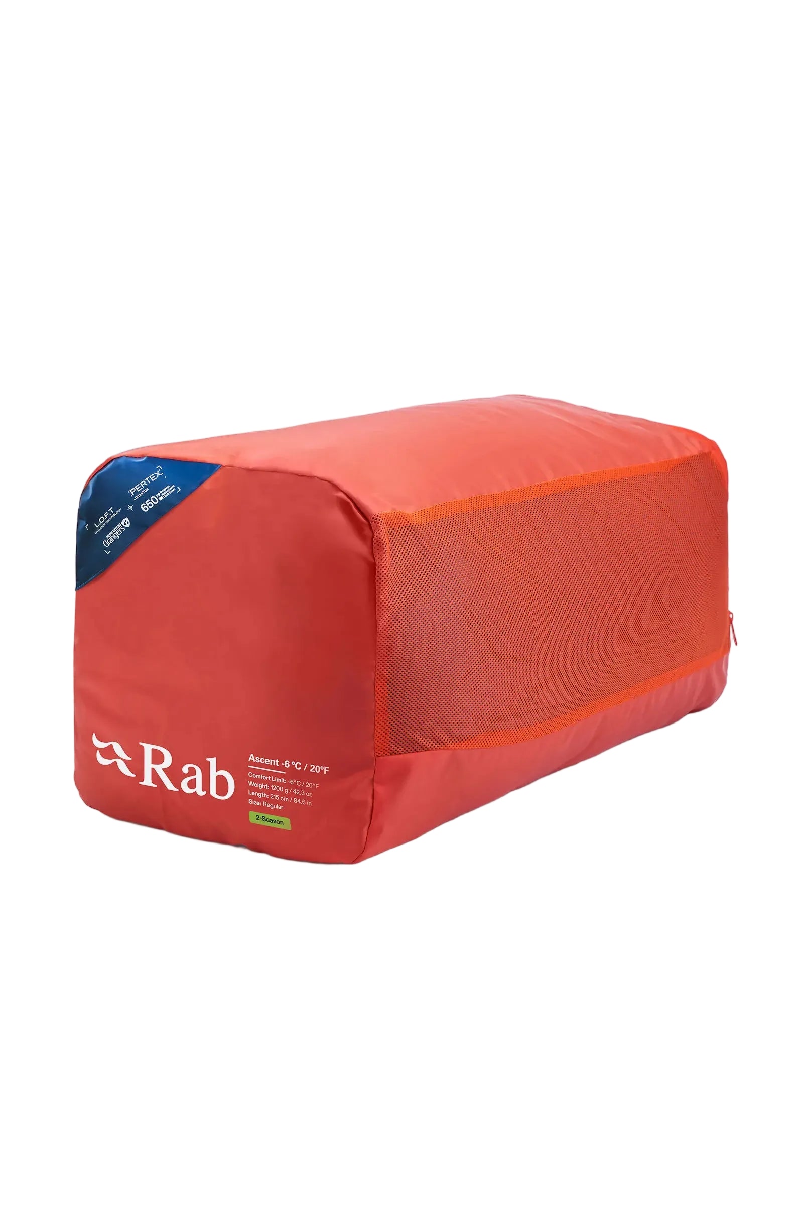 Rab Ascent Down Sleeping Bag (-6°C/21F) in Tempest Blue/Maya Blue - Stuff Sack