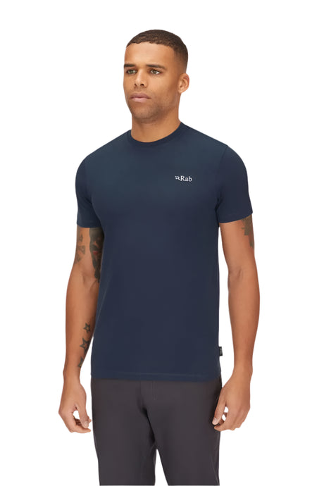 Rab Basecamp 3 Peaks Tee in Tempest Blue - Angle