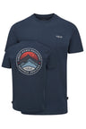 Rab Basecamp 3 Peaks Tee in Tempest Blue - Back Print