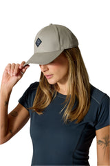 Rab Basecamp Badge Cap in Stone - front, worn