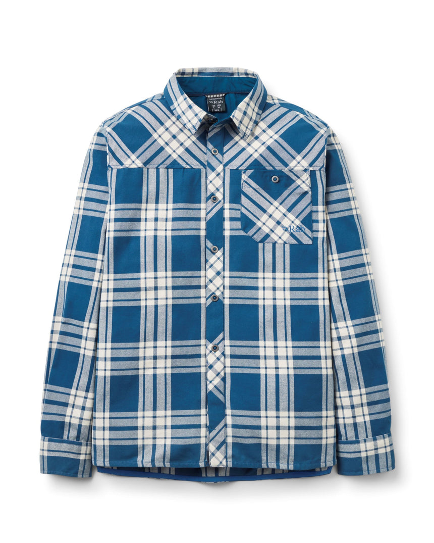 Rab Men's Boundary Brushed Cotton Shirt in Tempest Blue - front