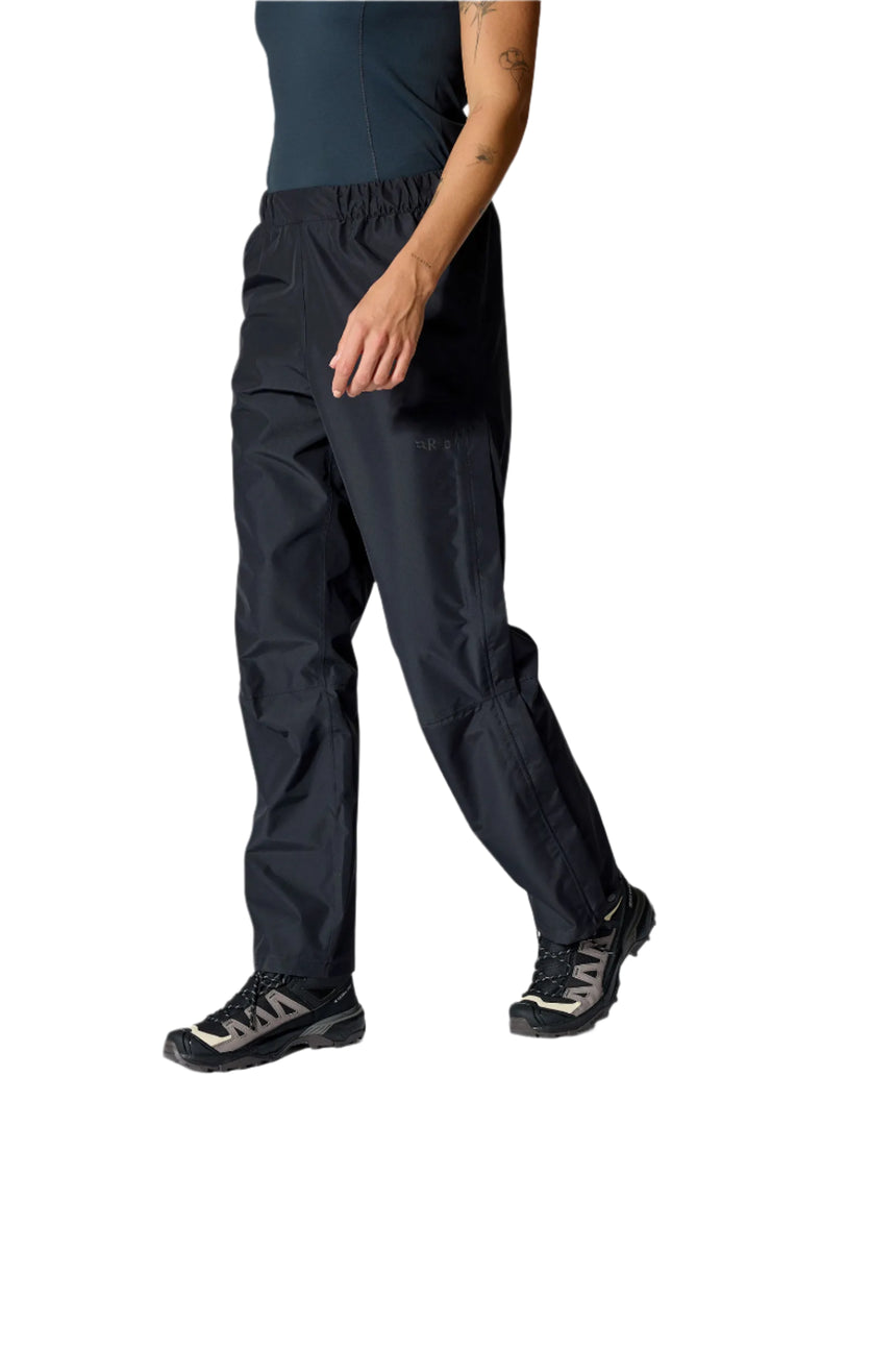 Rab Women's Downpour Waterproof Pants in Black - hem detail, worn