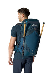 Rab Exion 38L Hiking Pack in Tempest Blue - On Model Front View
