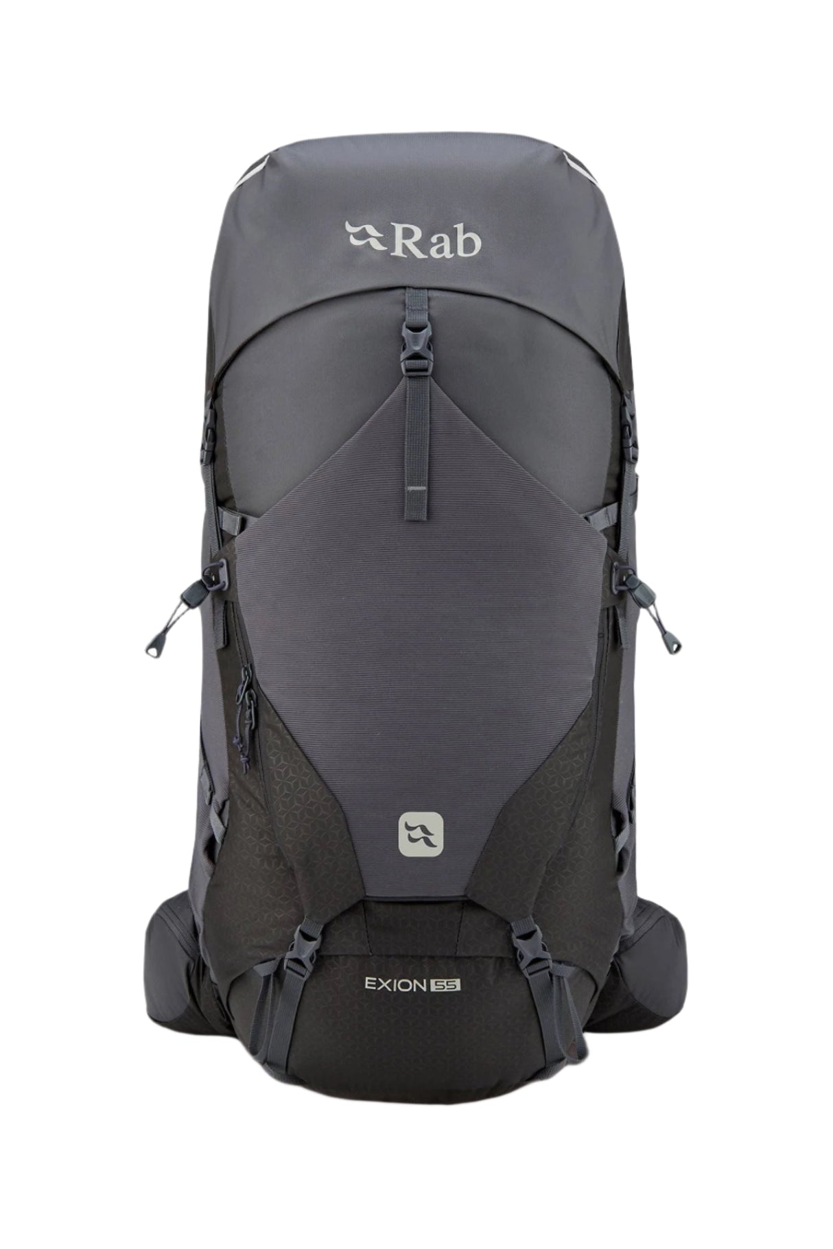 Rab Exion 55L Hiking Pack in Anthracite/Graphene - Side View