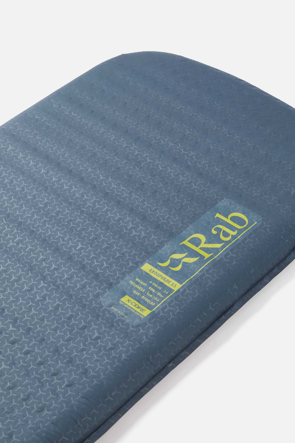 Rab Exosphere 3.5 Self-Inflating Sleep Mat in Orion Blue - logo detail