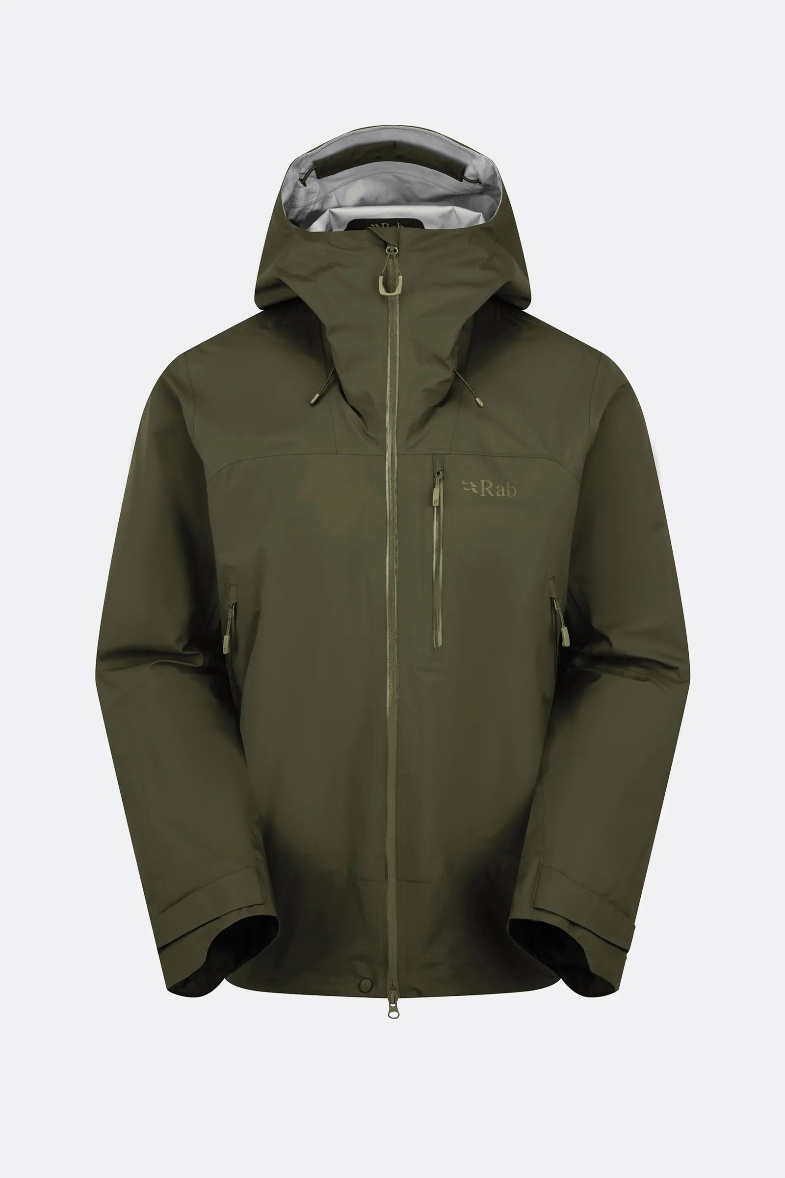 Rab Firewall Mountain Waterproof Jacket in Olive - front
