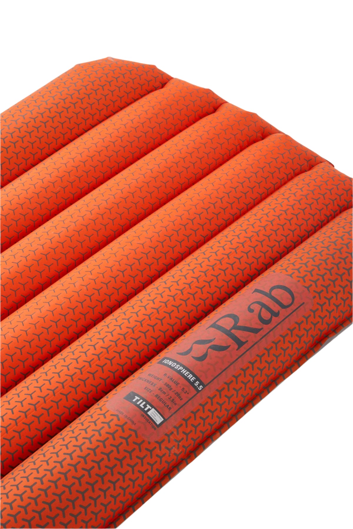 Rab Ionosphere 5.5 Sleep Pad in Firecracker - logo detail