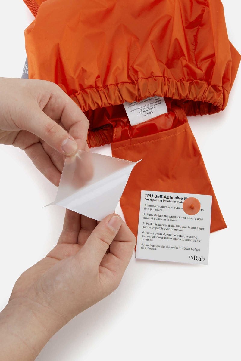 Rab Ionosphere 5.5 Sleep Pad in Firecracker - repair kit detail