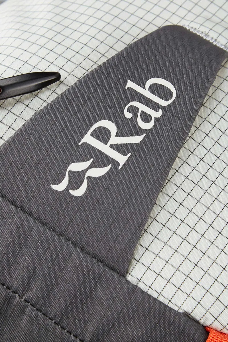 Rab Khroma 38L Ski Pack in Pewter - Logo Detail