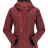 Rab Women's Khroma Kinetic Waterproof Ski Jacket in Deep Heather - front, hood up