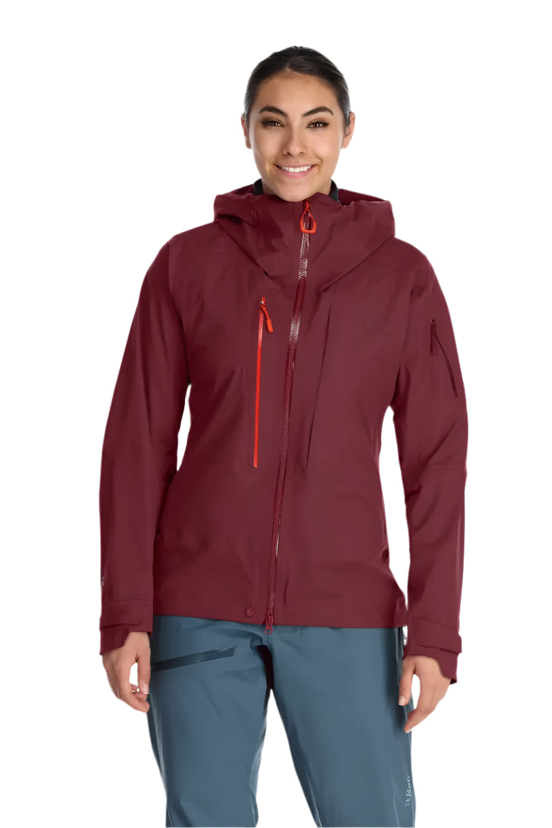 Rab Women's Khroma Kinetic Waterproof Ski Jacket in Deep Heather - worn, front