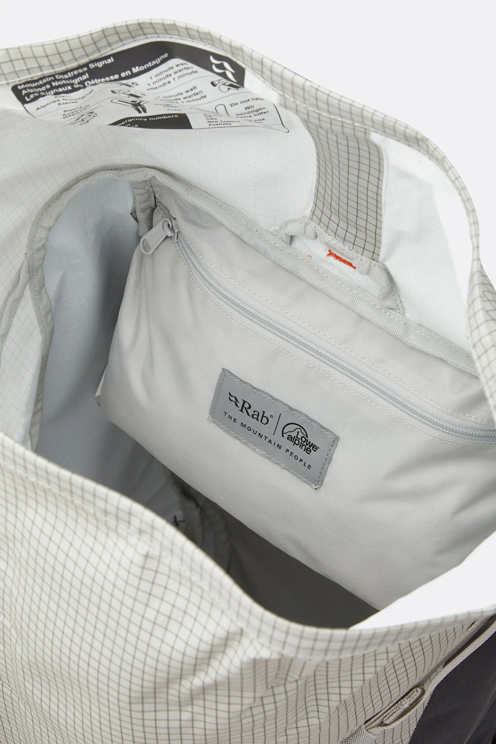Rab Latok 28L Mountain Pack in Pewter - Roll Top Closure Detail