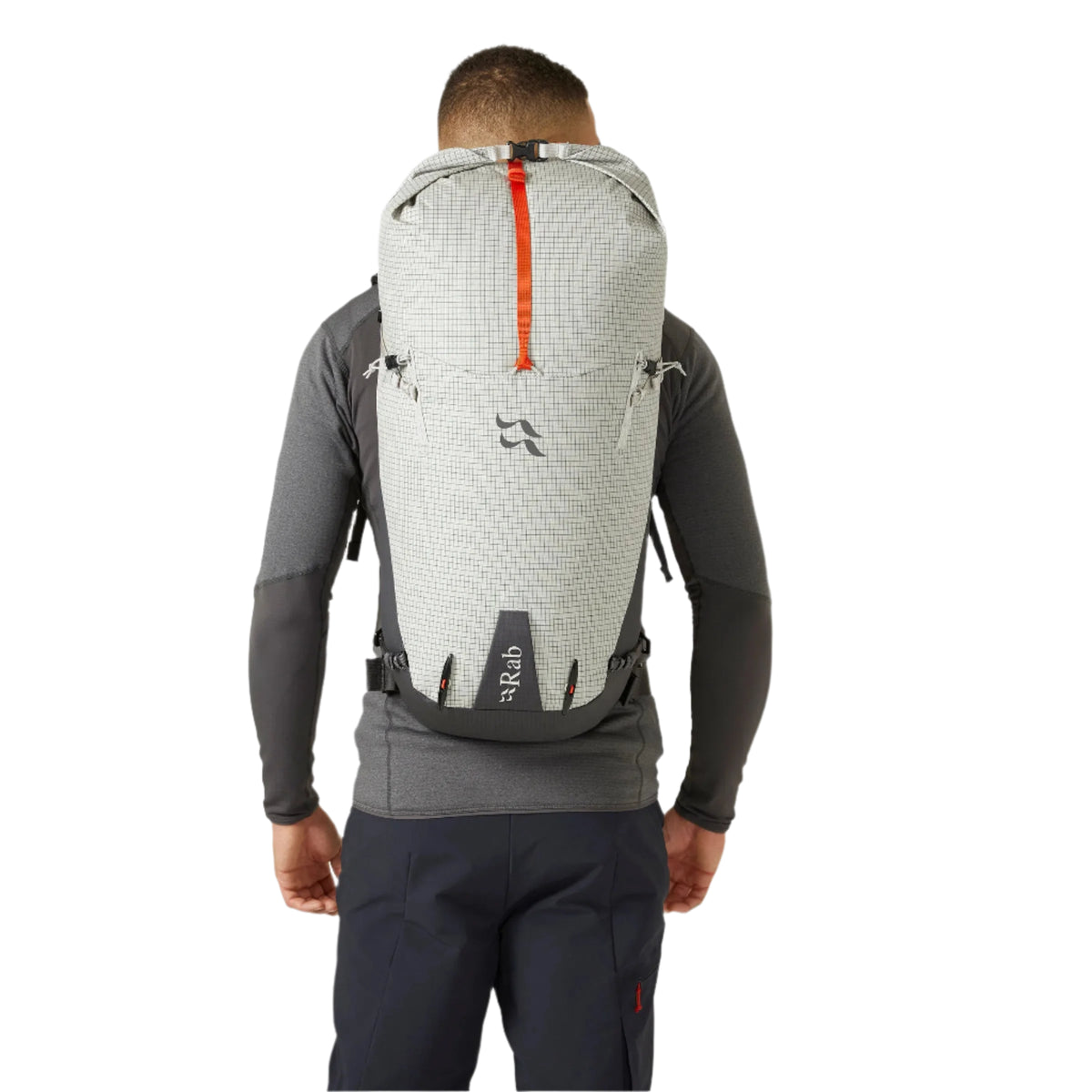 Rab Latok 38L Mountain Pack in Pewter - Model Front View