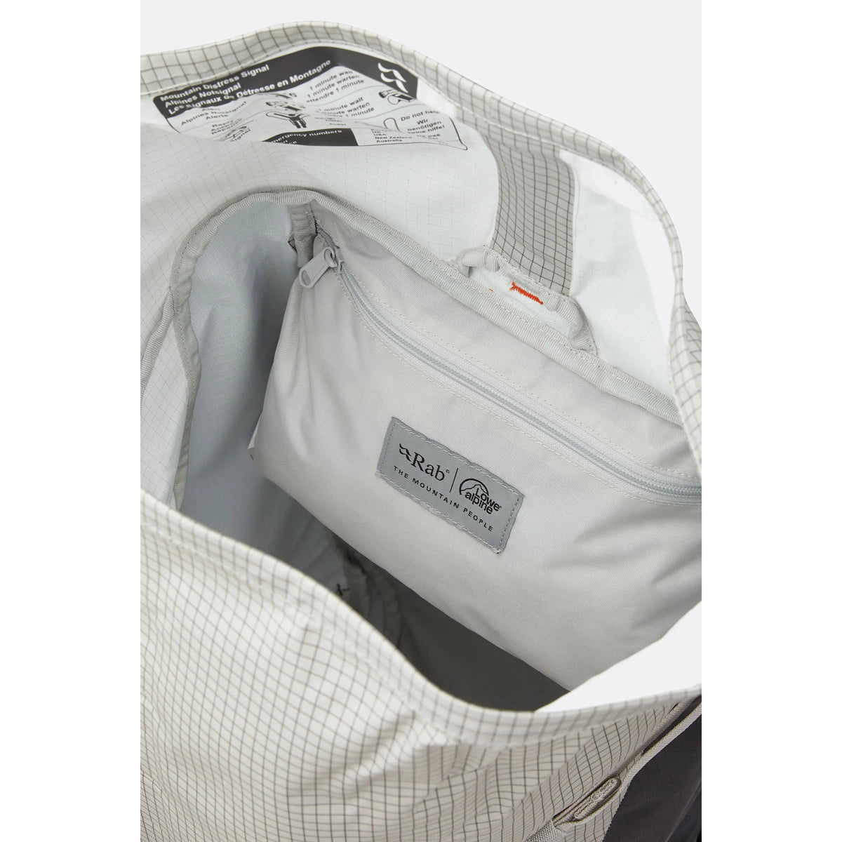 Rab Latok 38L Mountain Pack in Pewter - Roll Top Closure Detail