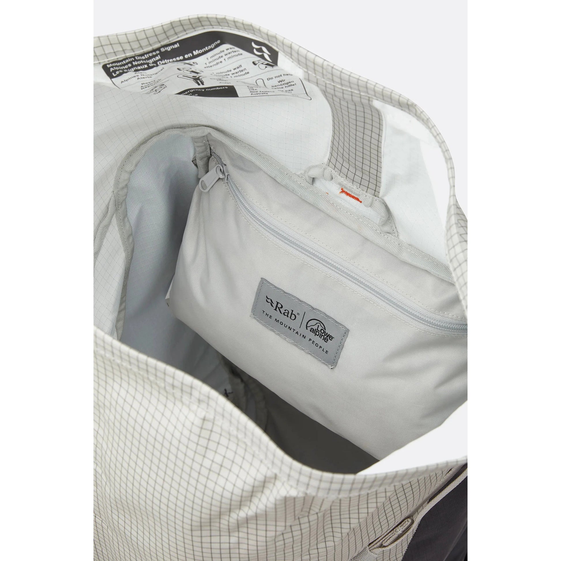 Rab Latok 38L Mountain Pack in Pewter - Roll Top Closure Detail