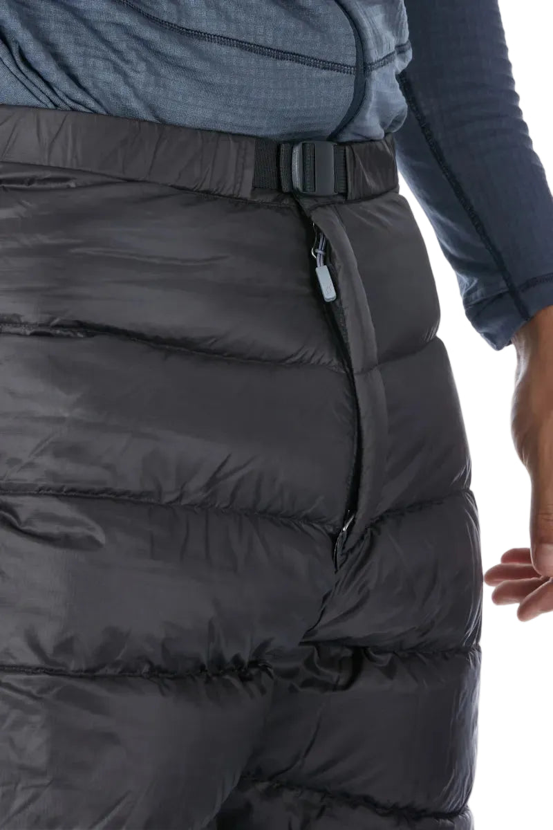 Rab Men's Argon Down Pants in Black - Waistband Detail