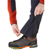 Rab Men's Ascendor AS Climbing Softshell Pants in Ebony - ankle gusset detail