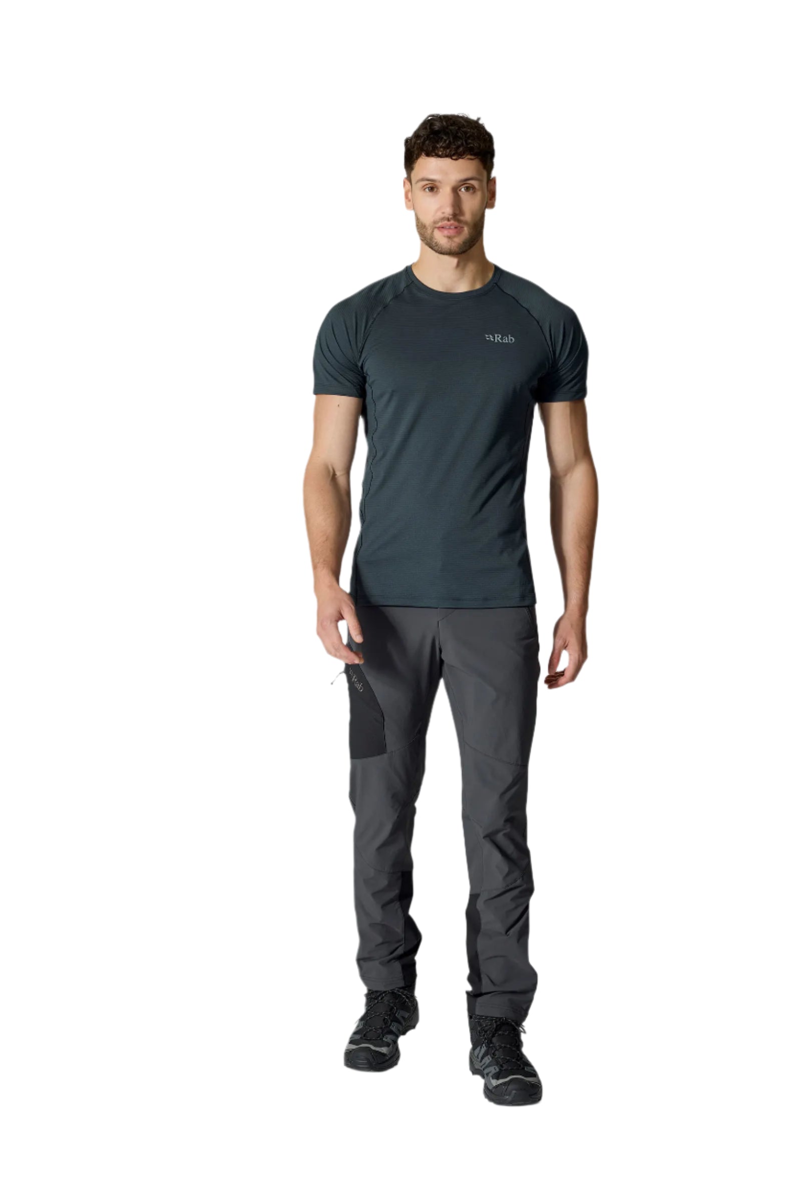 Rab Men's Ascendor Pants in Anthracite - front, worn
