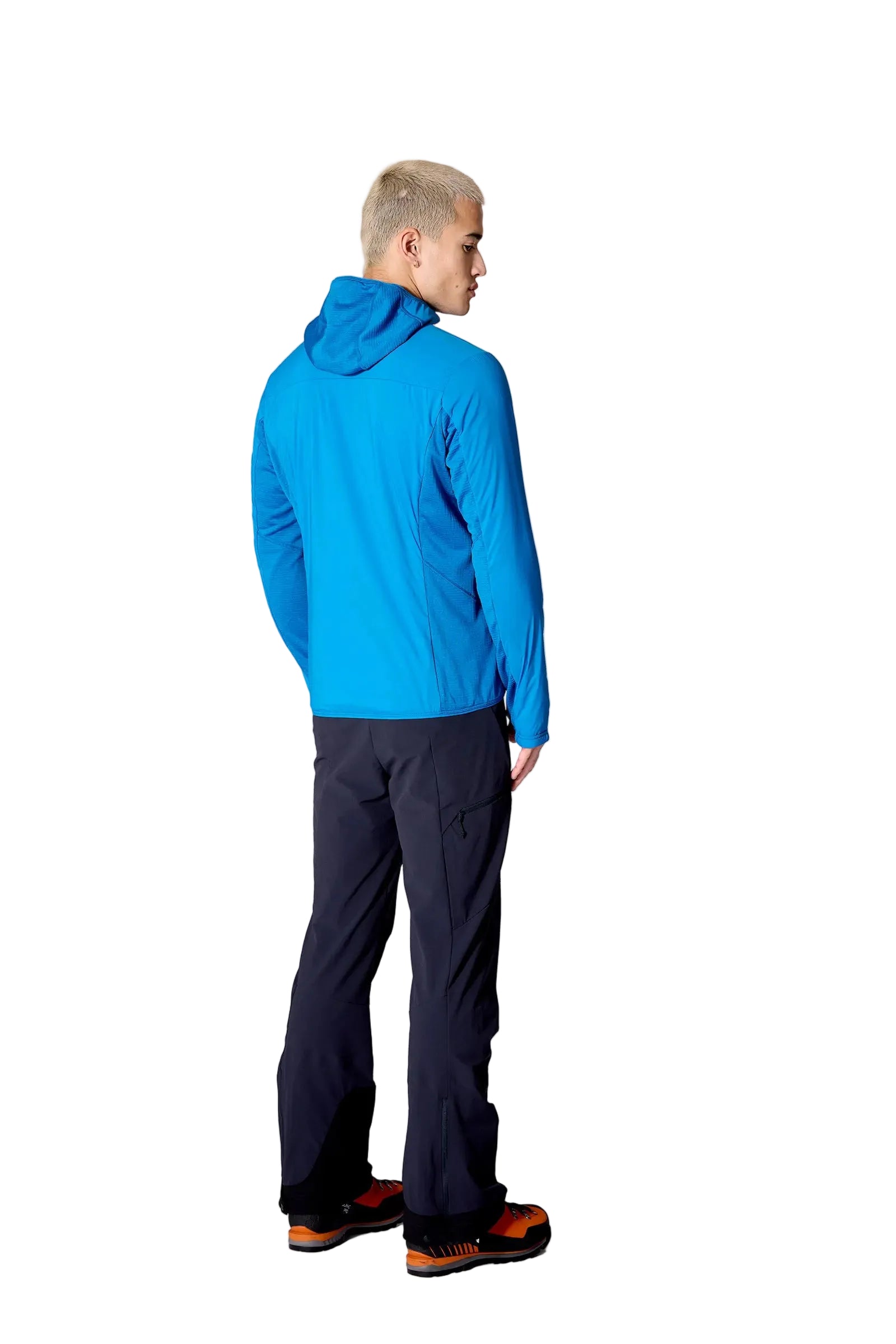 Rab Men's Ascendor Summit Hoody in Black - back, worn