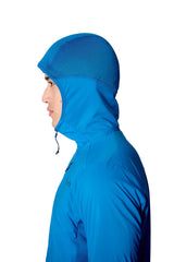 Rab Men's Ascendor Summit Hoody in Black - hood up, side, worn