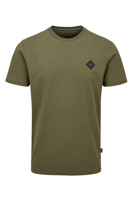 Rab Men's Basecamp Logo Badge Tee in Light Khaki - Studio
