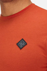 Rab Men's Basecamp Logo Badge Tee in Red Clay - Badge Detail