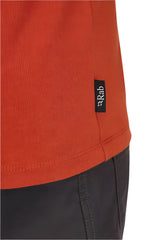 Rab Men's Basecamp Logo Badge Tee in Red Clay - Label Detail