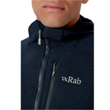 Rab Men's Capacitor Hoody in Graphene - chest zip detail